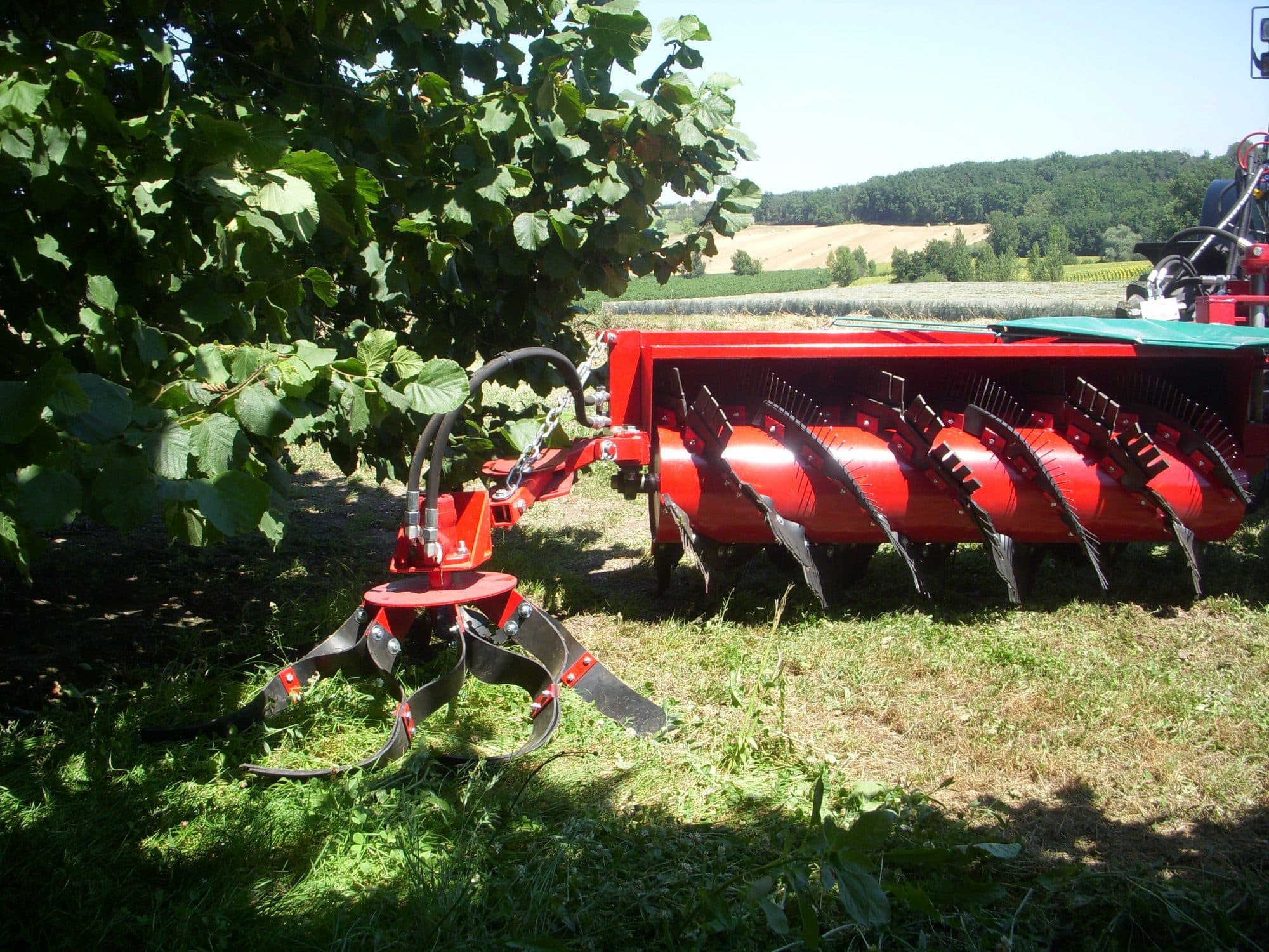 Rotor de l'andaineur, détail des brosses